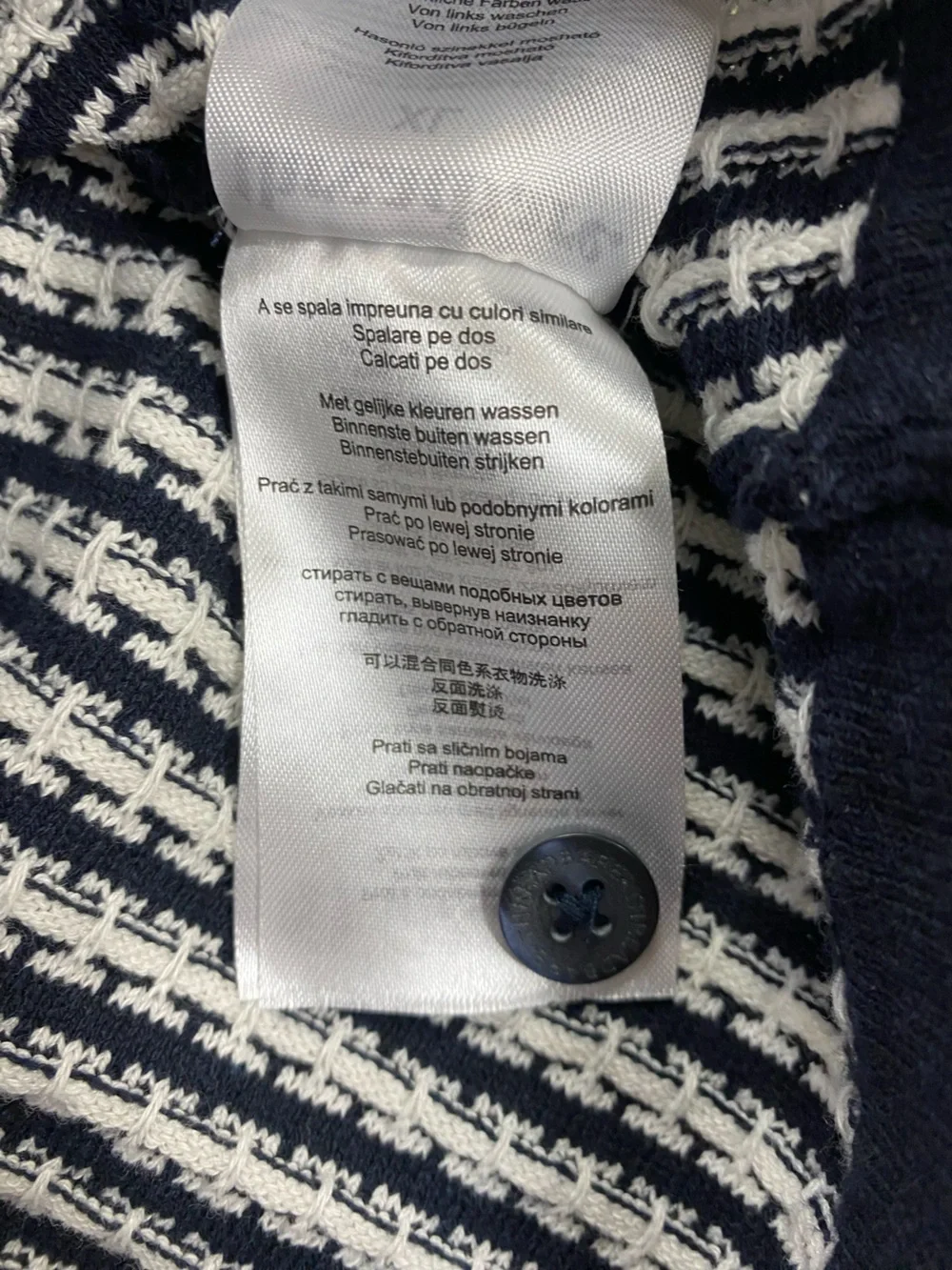 Threadbare Men’s XL Navy & White Textured Knit Button Front Polo Sweater Shirt